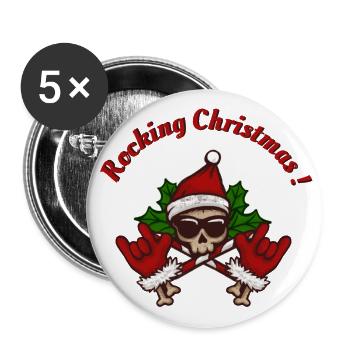 Rocking Christmas1 - Buttons groß 56 mm (5er Pack) - Weiß - Vorne