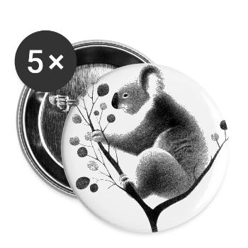 Koala - Buttons groß 56 mm (5er Pack) - Weiß - Vorne