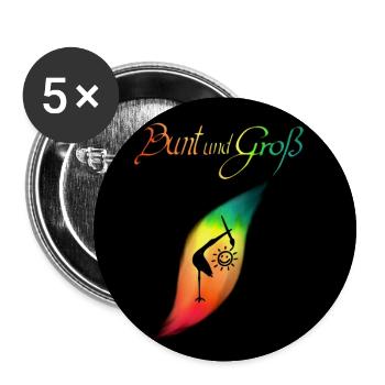 Logo rund - Buttons groß 56 mm (5er Pack) - Weiß - Vorne