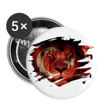 Turkey Flag & African Lion Picture - Buttons large 2.2''/56 mm (5-pack) - white - Front