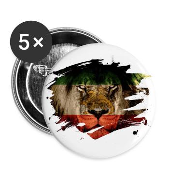 Persia Flag & African Lion Picture - Buttons large 2.2''/56 mm (5-pack) - white - Front