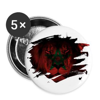 Éclaboussures de peinture drapeau du lion maroc - Lot de 5 grands badges (56 mm) - blanc - Devant
