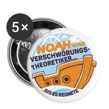 Noah était un théoricien du complot jusqu'à ce qu'il pleuve - Lot de 5 grands badges (56 mm) - blanc - Devant
