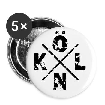 Köln - Buttons groß 56 mm (5er Pack) - Weiß - Vorne
