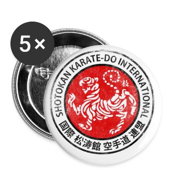 Karaté Shotokan Logo Arts Martiaux Gym MMA - Lot de 5 grands badges (56 mm) - blanc - Devant