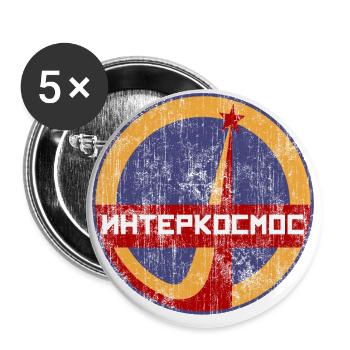 Interkosmos Logo Russische Armee Astronautenarmee - Buttons groß 56 mm (5er Pack) - Weiß - Vorne