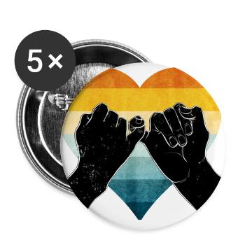 Relation amicale - Lot de 5 grands badges (56 mm) - blanc - Devant