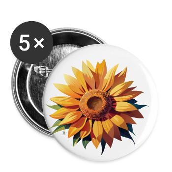 Sunflower - Buttons large 2.2''/56 mm (5-pack) - white - Front