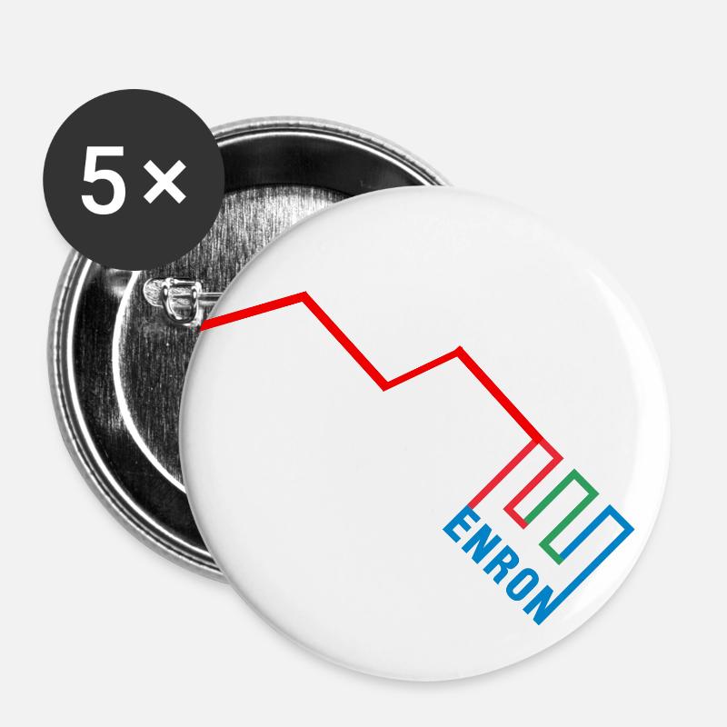Funny Enron - Buttons large 2.2''/56 mm (5-pack) - white
