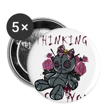 Horror Zauberei Magie Halloween T-Shirt Geschenk - Buttons groß 56 mm (5er Pack) - Weiß - Vorne
