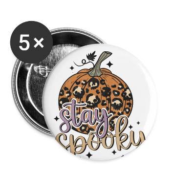 Horror Zauberei Magie Halloween T-Shirt Geschenk - Buttons groß 56 mm (5er Pack) - Weiß - Vorne