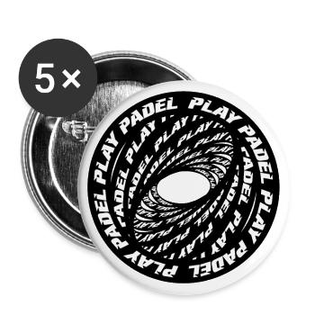 Padel - Geschenk für Padel-Spieler - Buttons groß 56 mm (5er Pack) - Weiß - Vorne