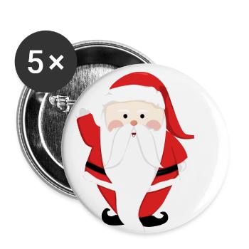 Père Noël Joyeux Noël Coeur T-Shirt d’amour - Lot de 5 grands badges (56 mm) - blanc - Devant