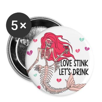 Horror Valentine's Day Funny T-shirt Gift Idea - Buttons large 2.2''/56 mm (5-pack) - white - Front