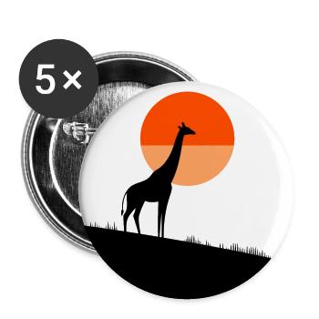 Giraffe im Sonnenuntergang - Buttons groß 56 mm (5er Pack) - Weiß - Vorne