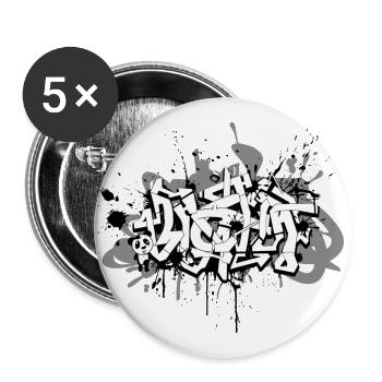 Graffiti - Buttons large 2.2''/56 mm (5-pack) - white - Front