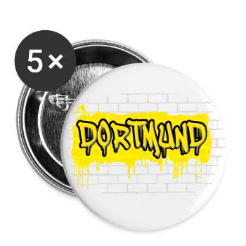 Dortmund - Buttons groß 56 mm (5er Pack) - Weiß - Vorne