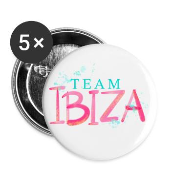 Team Ibiza - Buttons groß 56 mm (5er Pack) - Weiß - Vorne