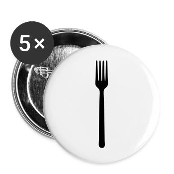 fork hungry - Buttons large 2.2''/56 mm (5-pack) - white - Front