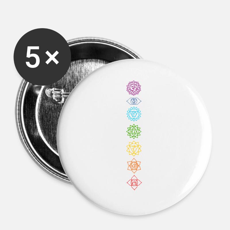 Chakras - Buttons large 2.2''/56 mm (5-pack) - white
