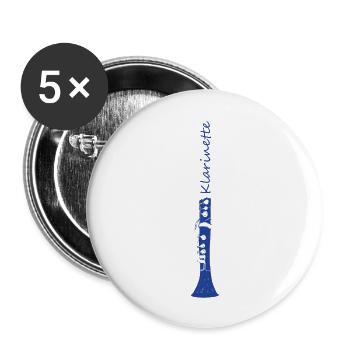 Klarinette - Buttons groß 56 mm (5er Pack) - Weiß - Vorne
