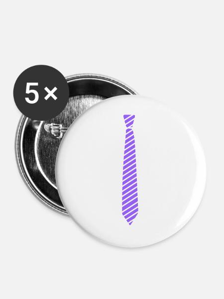 Krawatte - Buttons groß 56 mm (5er Pack) - Weiß