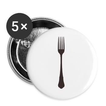 Fork Silhouette - Buttons large 2.2''/56 mm (5-pack) - white - Front