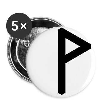 Rune: Wunjo ᚹ (W), Quantum Runes Futhark 0 © - Lot de 5 grands badges (56 mm) - blanc - Devant