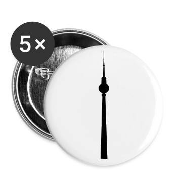 Berliner Fernsehturm - Buttons groß 56 mm (5er Pack) - Weiß - Vorne