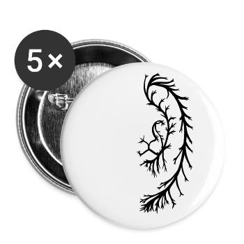 Lion - Buttons large 2.2''/56 mm (5-pack) - white - Front