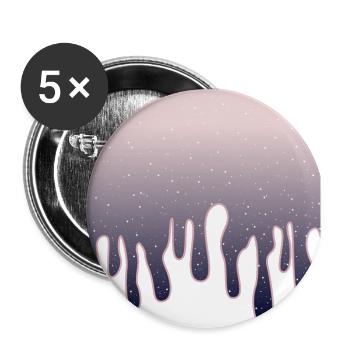 Schmelzender Galaxy Space Slime Pastell - Buttons groß 56 mm (5er Pack) - Weiß - Vorne