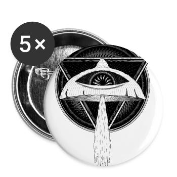 Champignon de la Sagesse Psychédélique - Lot de 5 grands badges (56 mm) - blanc - Devant