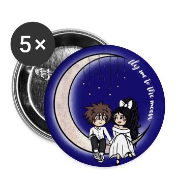 flymetothemoon property - Buttons large 2.2''/56 mm (5-pack) - white - Front