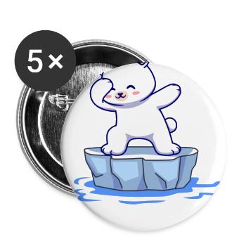 eisbader winterbader winter eisberg arctic polar bear - Buttons large 2.2''/56 mm (5-pack) - white - Front