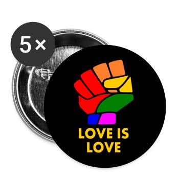 Love is love - Buttons large 2.2''/56 mm (5-pack) - white - Front