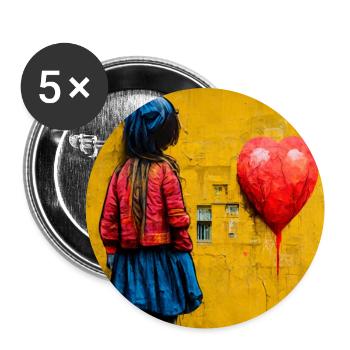 comic pop art - Buttons large 2.2''/56 mm (5-pack) - white - Front