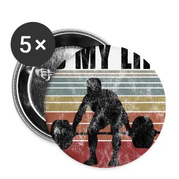 Bodybuilding is my life Bodybuilder GYM Kraftsport - Buttons groß 56 mm (5er Pack) - Weiß - Vorne