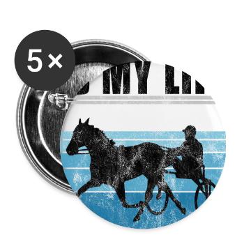 Is my life Trabreiter Trabrennen Trabreiten Retro - Buttons groß 56 mm (5er Pack) - Weiß - Vorne