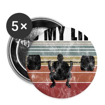 C’est ma vie Musculation Bodybuilder Fitness - Lot de 5 grands badges (56 mm) - blanc - Devant