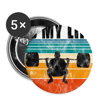 C’est ma vie Musculation Bodybuilder Fitness - Lot de 5 grands badges (56 mm) - blanc - Devant