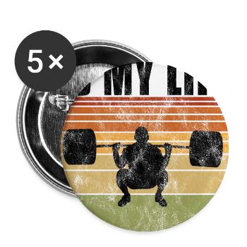 C’est ma vie Musculation Bodybuilder Fitness - Lot de 5 grands badges (56 mm) - blanc - Devant