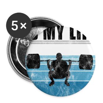 This is my life Bodybuilding Bodybuilder Fitness - Buttons large 2.2''/56 mm (5-pack) - white - Front