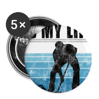 Le curling est ma vie Curler Eisstockschießen Retro - Lot de 5 grands badges (56 mm) - blanc - Devant