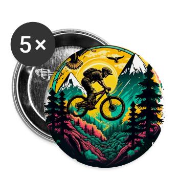 Mountainbike BMX MTB Fahrrad Street Trial Outdoor - Buttons groß 56 mm (5er Pack) - Weiß - Vorne