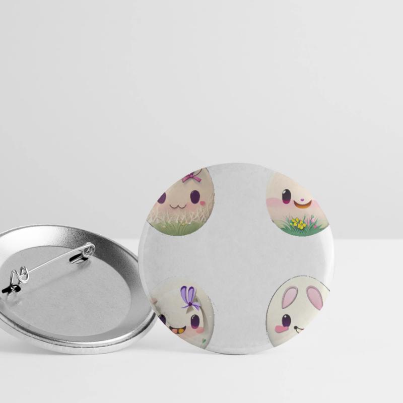 Easter Egg Easter Eggs Faces Buttons large 2.2''/56 mm (5-pack)