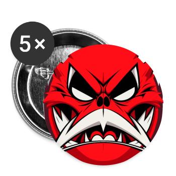 Abstract Evil Face - Buttons large 2.2''/56 mm (5-pack) - white - Front