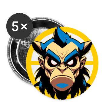 Méchant homme aux cornes - Lot de 5 grands badges (56 mm) - blanc - Devant