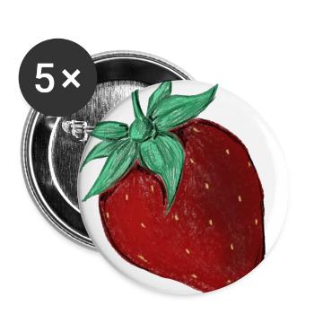Strawberry - Buttons large 2.2''/56 mm (5-pack) - white - Front