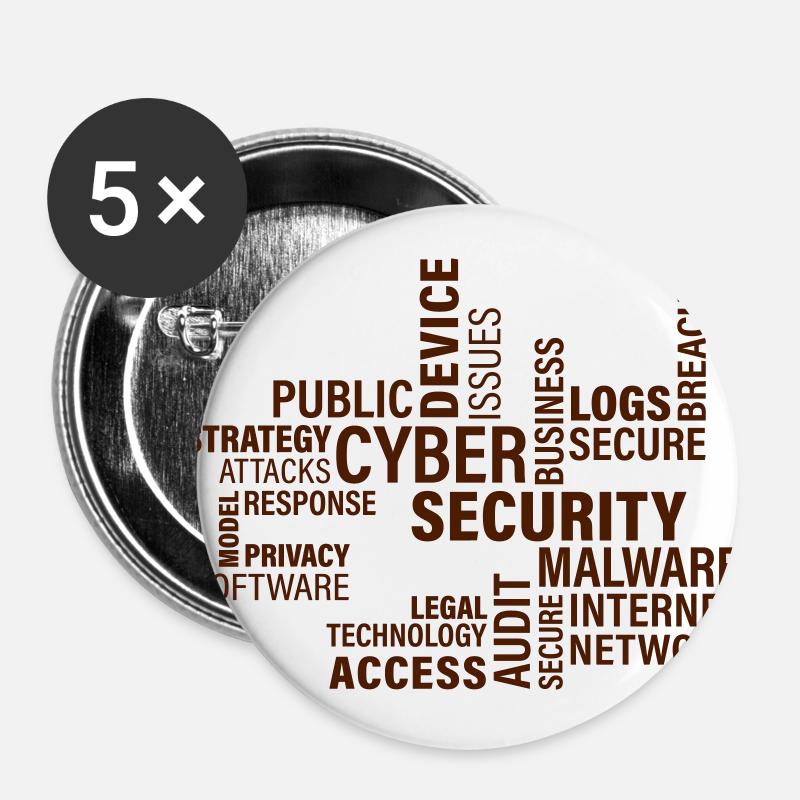 Cyber Security - Buttons large 2.2''/56 mm (5-pack) - white