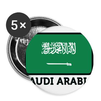 National Flag Of Saudi Arabia - Buttons large 2.2''/56 mm (5-pack) - white - Front